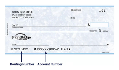 BrightBridge Check with Routing & Account Number